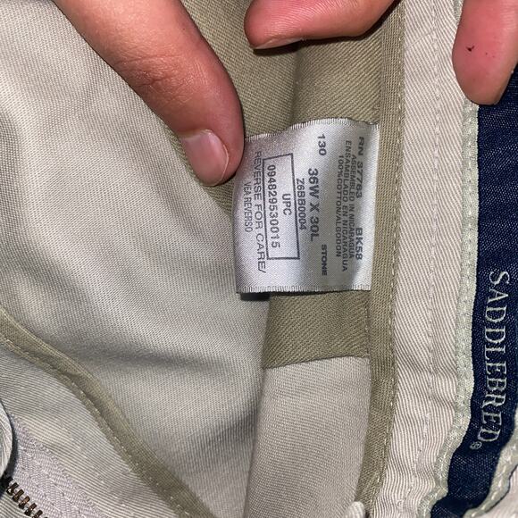 Saddlebred Tan Flat Front Straight Leg Dress Pants Chinos Men's Size 36x26* - Picture 5 of 5